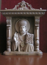 St. Nicholas - high relief, wood carving