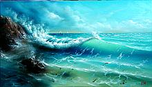 Sea. Waves. Yachts - oil, canvas