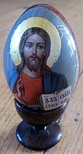 Easter Egg - icon, Fedoskino lacquer painting technique 