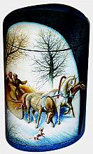 Troika - a box, Fedoskino lacquer painting technique