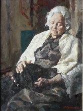 Faithful Friend - oil, fireboard