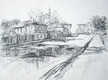 Little Street - paper, pencil