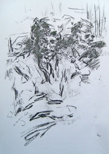 People At the Train Station - paper, pencil