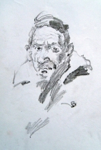 People At The Train Station - paper, pencil