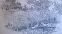 Northern Kitchen Gardens - canvas, sauce crayons