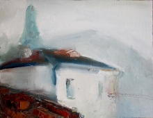 Little House - oil, canvas on the cardboard 
