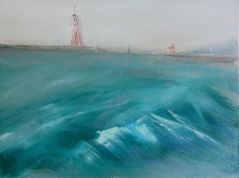Lighhouse - oil, canvas on the cardboard