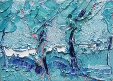 Green And Indigo - oil, canvas on the frame