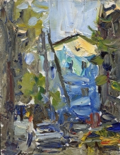 Spring Near The Workshop - oil, canvas