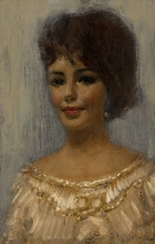 Portrait Of A Younhg Dame - canvas, cardboard