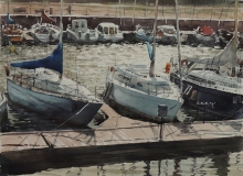 Yachts - watercolors, paper 