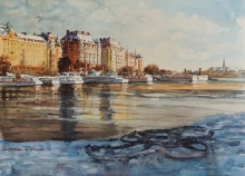 Stockholm - watercolors, paper