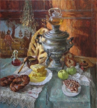 Still Life With Samovar - oil, canvas