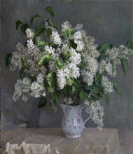 White Still Life - oil, canvas