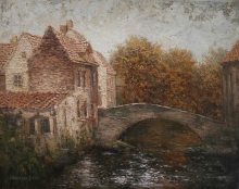 Veil Of The Time. Reflections Of Brugge - oil, cnavas
