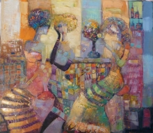 Girl-friends - oil, canvas