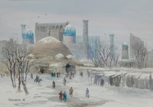 Winter In Samarkand - paper Arches, watercolor Lukas