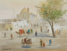 Road To The Mosque Hazrat Khidr In Samarkand - paper Arches, watercolor Lukas