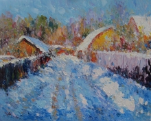 February - oil, cardboard 