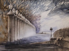 Dream 7. Big Water - watercolor, ink, paper