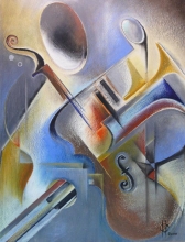 My Respect, Maestro - oil pastel, paper