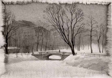 In Mikhailovsky Garden - ink, paper