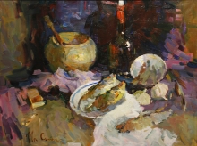 Still Life With Fish - oil, canvas