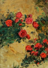 Red Roses - oil, canvas on cardboard