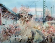 Old Platform - watercolor, paper