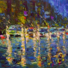 Music Of The Rain: Traffic - oil, linen, spatula