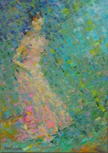 Eliza - oil, linen, spatula