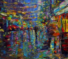 Christmas Mood - oil, linen, spatula