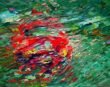 Music Of The Rain: Ferrari - oil, linen, spatula