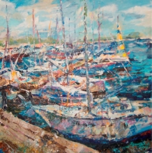 In Summer At The Volga - oil, canvas