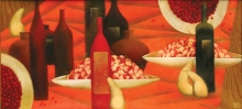 Still Life With Cherry - oil, canvas