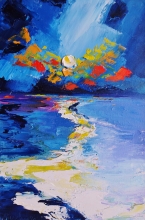 Sunset - oil, canvas, palette knife