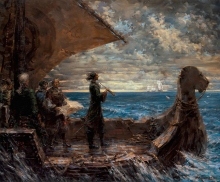 Peter The 1st Meets European Fleet - oil, canvas