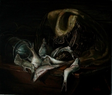 Still Life With Fish - oil, canvas