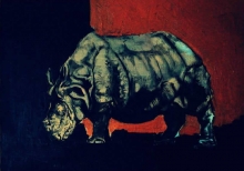 Rhinoceros - oil, canvas
