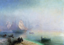 The Bay Of Naples - oil, canvas