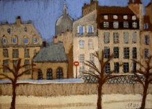 Paris. Pantheon - pastel, cardboard