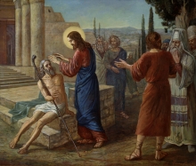 Healing The Blind - oil, canvas