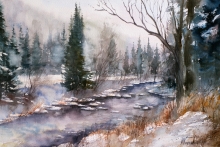 Beginning Of Winter - watercolor, paper Arches