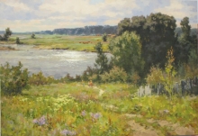 Summer At The Volga - oil, canvas