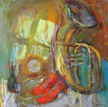 At The Attic - oil, canvas