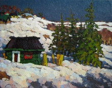 Gray Snow - oil, canvas