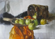 Late Apples - watercolors, paper