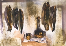 Black Still Life - watercolors, paper