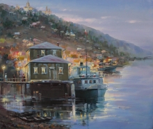 Simbirsk. Evening Pier - oil, canvas