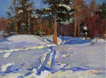 Sunny Day In March - oil, canvas